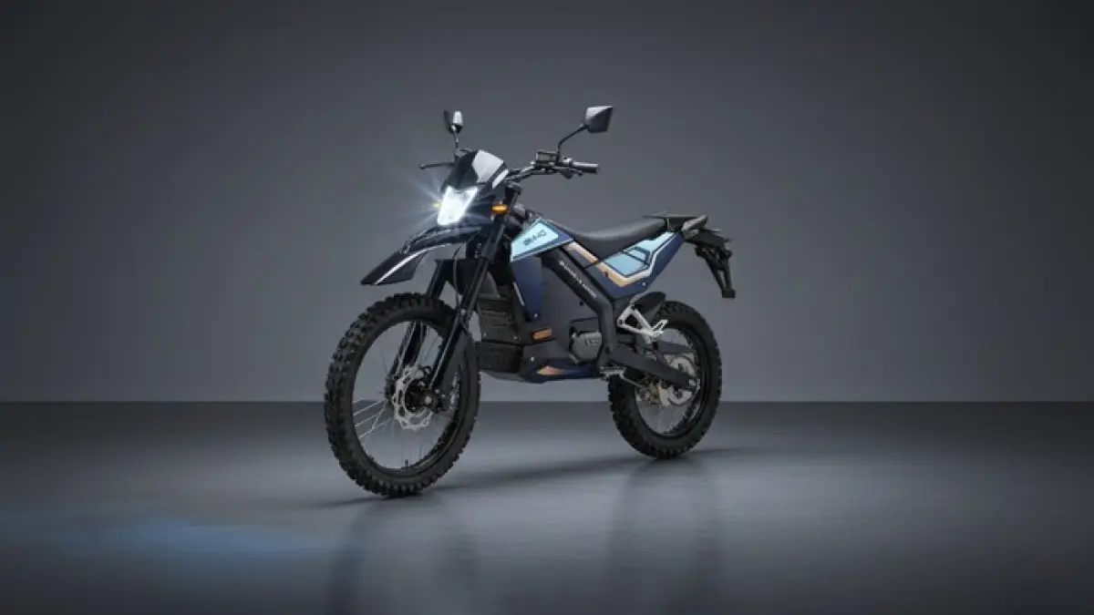 SPESIFIKASI: Penampakan motor listrik Emmo JVX GT dengan desain trail tangguh, bakal digunakan sebagai kendaraan operasional Satuan Pelayanan Pemenuhan Gizi (SPPG) dalam proyek MBG 2025.
