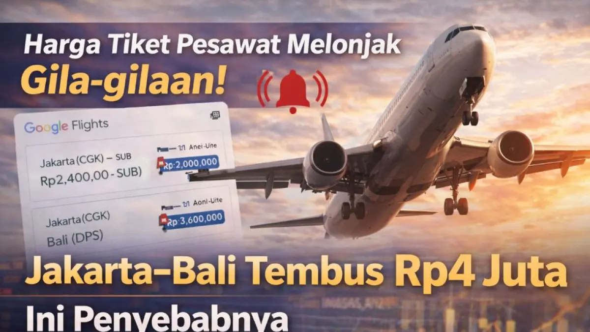 Harga tiket pesawat domestik melonjak tajam setelah kenaikan harga avtur sejak 1 April 2026.