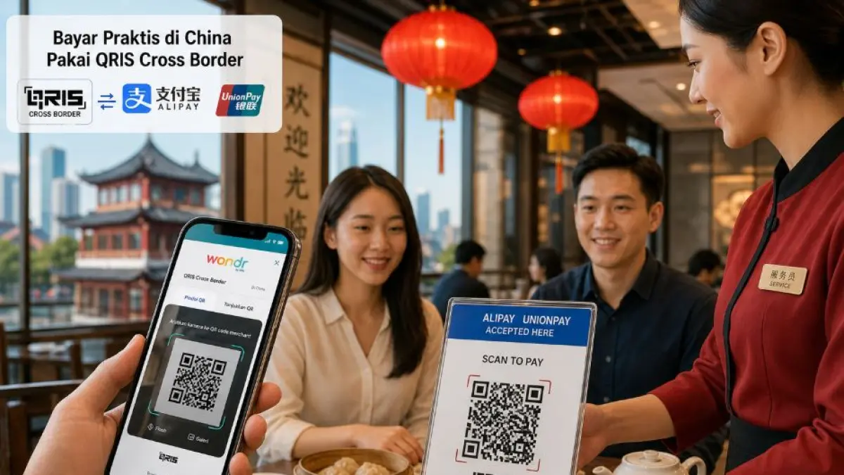 Melalui fitur QRIS Cross Border, nasabah wondr by BNI kini dapat langsung melakukan pembayaran di berbagai merchant di China
