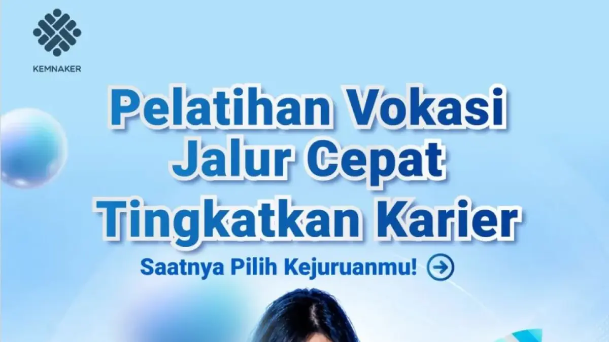 Kemnaker membuka Program Pelatihan Vokasi Nasional Tahap 2 Tahun 2026. Peserta bisa mengikuti pelatihan gratis di 24 bidan
