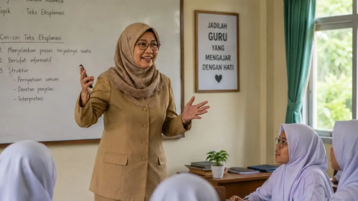 ILUSTRASI: Tetap semangat mengajar meski Guru ASN di Jatim Belum Terima TPG, THR dan Gaji ke-13.