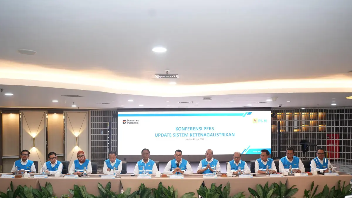 Suasana Konferensi Pers Keandalan Sistem Kelistrikan Jawa di PLN Kantor Pusat, Jakarta, Jumat (19/6). (Foto : Ist/Radar Gresik) 