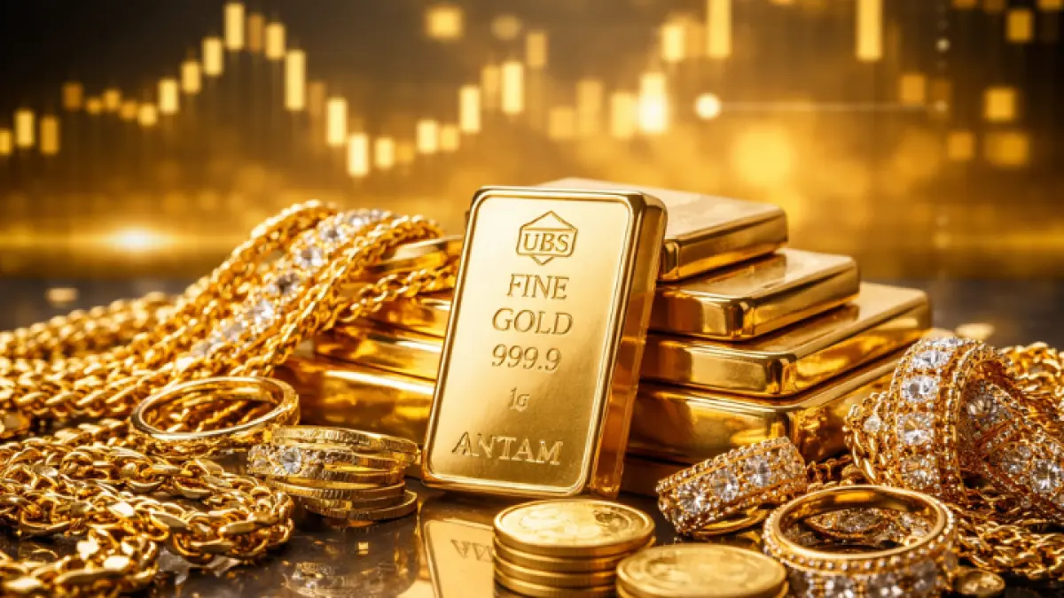 MELANDAI : Per 29 Juni 2026, harga emas Antam menyentuh level terendah bulanan di Rp2.645.000/gram setelah terkoreksi 5,5% sepanjang bulan ini. Sementara itu, harga buyback disesuaikan ke level Rp2.360.000/gram. (Foto : Istimewa)