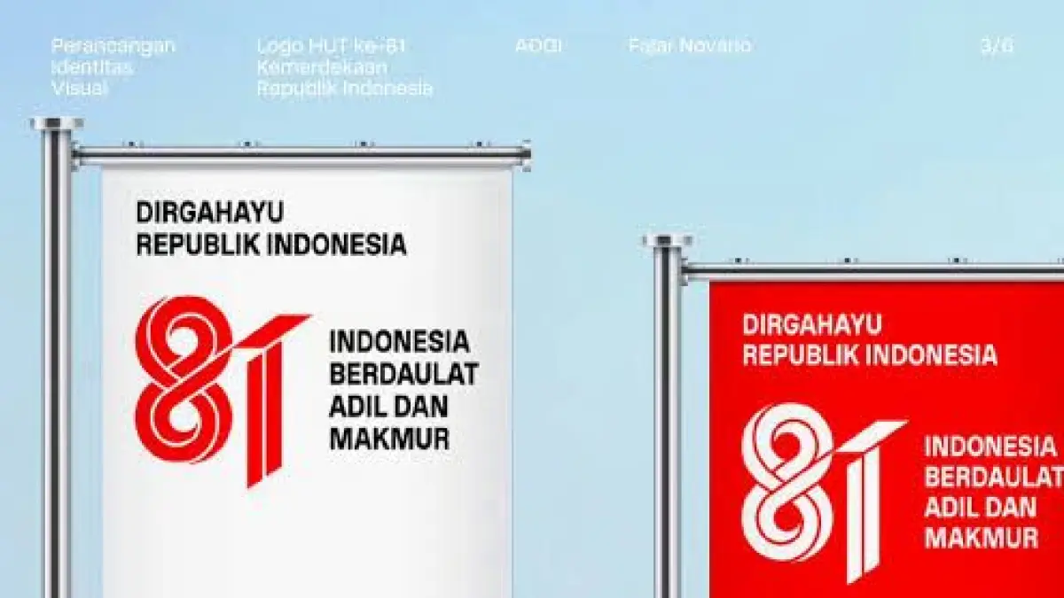 FILOSOFI KERAGAMAN : Identitas visual HUT ke-81 RI tahun ini resmi lahir dari pilihan langsung rakyat Indonesia. Desain gagah karya Fajar Novario, desainer berbakat dari Padang, Sumatra Barat, sukses mengantongi suara terbanyak (44,73%) dalam polling nasional. (Foto : Istimewa)