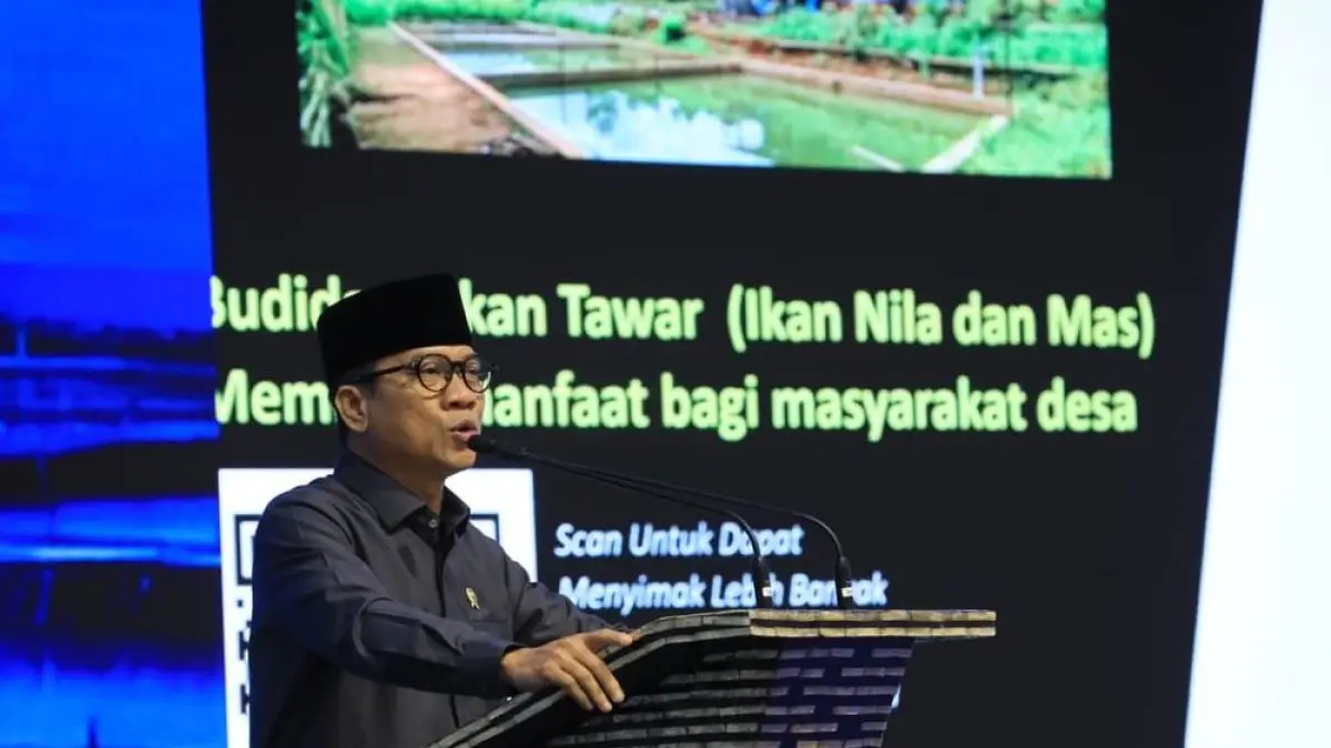 DESA BERDAYA: Mendes PDT Yandri Susanto paparkan program SEHATI di Rakornas KKP, Jakarta, Kamis (2/7/2026).