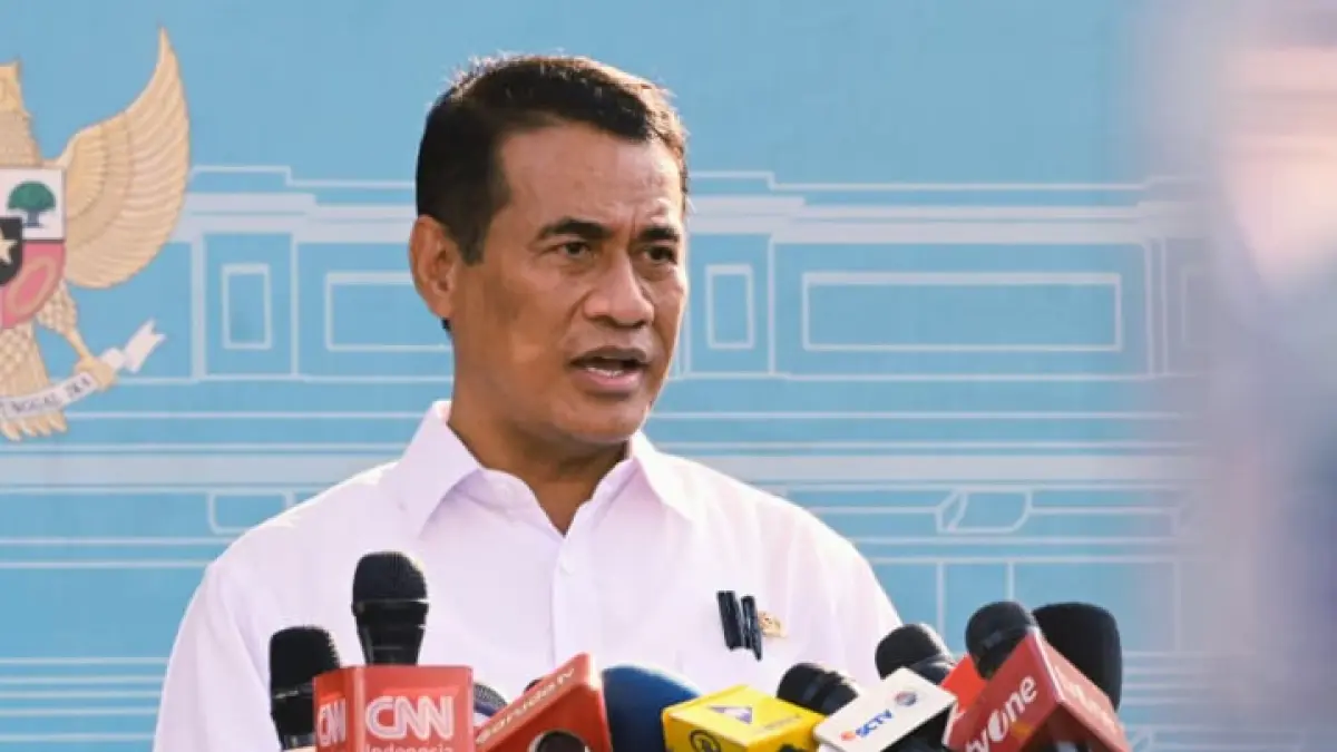 LAPOR PRESIDEN: Mentan Amran Sulaiman memberikan keterangan terkait ketahanan pangan di Istana Merdeka, Jakarta.