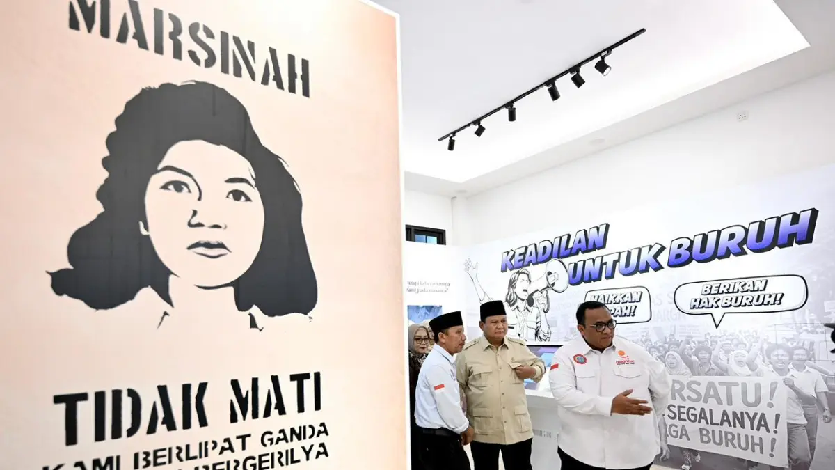 RAMAI PEMINAT: Presiden Prabowo meninjau Museum Marsinah Nganjuk yang kini sukses menembus 4.500 pengunjung.