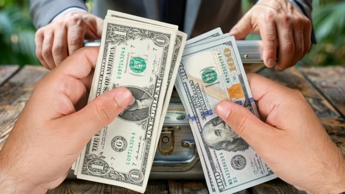 ILUSTRASI: Tumpukan uang dolar AS yang merepresentasikan tingginya nilai utang negara di dunia.