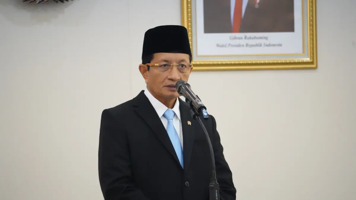 Menteri Agama Nasaruddin Umar saat memberi arahan terkait penyaluran dana BOS Madrasah Tahap II 2026