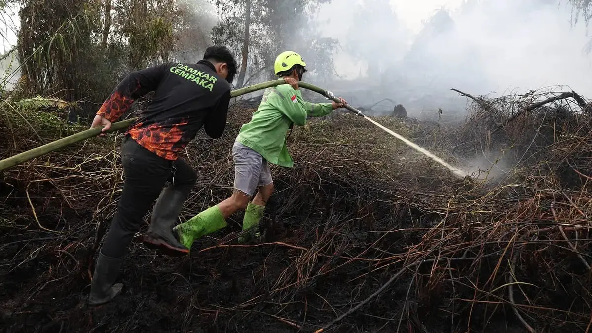 Menteri Lingkungan Hidup Moh Jumhur Hidayat menjelaskan rencana kolaborasi modifikasi cuaca RI-Malaysia untuk atasi karhutla dan kabut asap, Selasa (25/8/2026).
