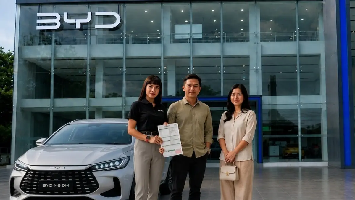 TANGGUH : BYD M6 Dual Mode (DM) hadir sebagai MPV elektrifikasi canggih yang siap menjawab kebutuhan mobilitas, tidak hanya efisien dan nyaman, mobil ini juga menghadirkan performa tangguh untuk perjalanan jarak jauh maupun harian. (IST/ RADAR SURABAYA BISNIS)