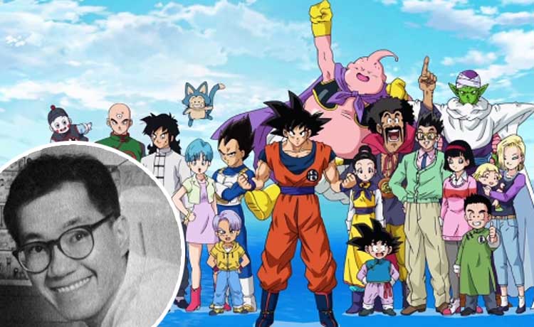 Poster serial Dragon Ball dan Akira Toriyama semasa hidup.