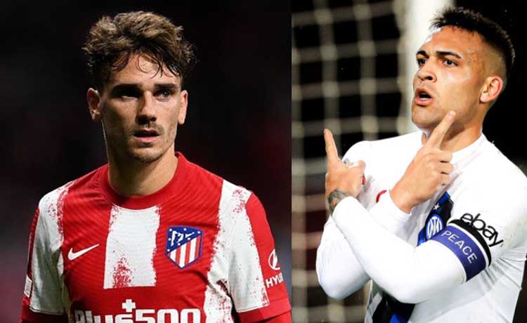 DUEL BOMBER: Antoine Griezman (kiri) dan Lautaro Martinez (Kanan). (Istimewa)