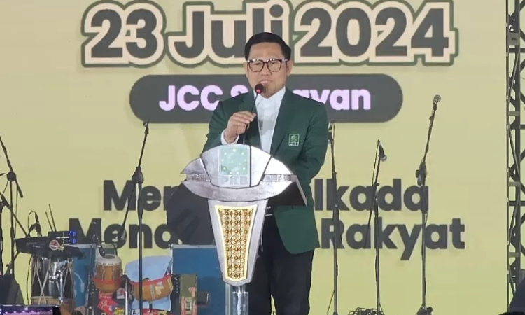 Menteri Koordinator bidang Pemberdayaan Masyarakat sekaligus Ketua Umum PKB Muhaimin Iskandar. (Dery Ridwansah/ JawaPos.com)