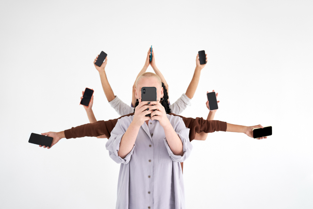 Ilustrasi oversharing.