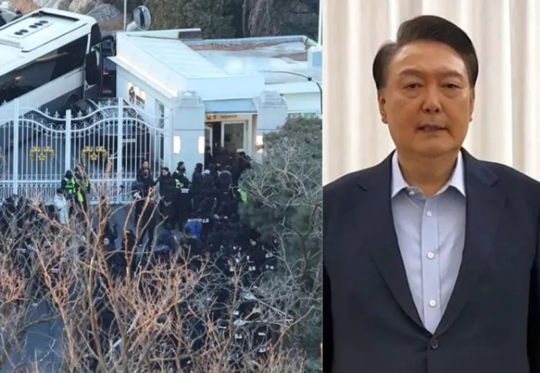 Presiden Korea Selatan Yoon Suk Yeol resmi ditahan. (Korea Times / Yonhap & Kantor Kepresidenan)