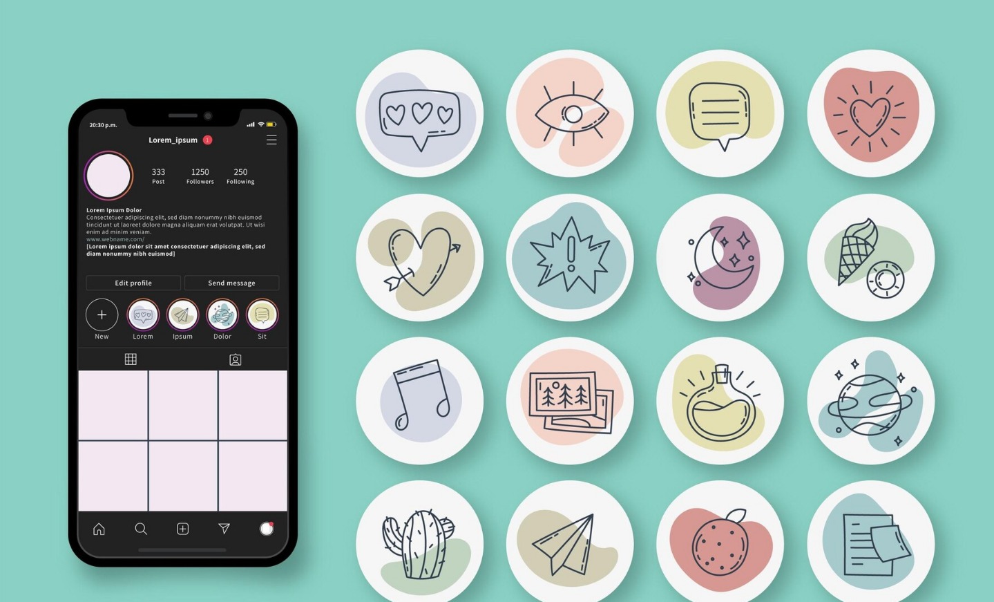 Ilustrasi Highlight IG