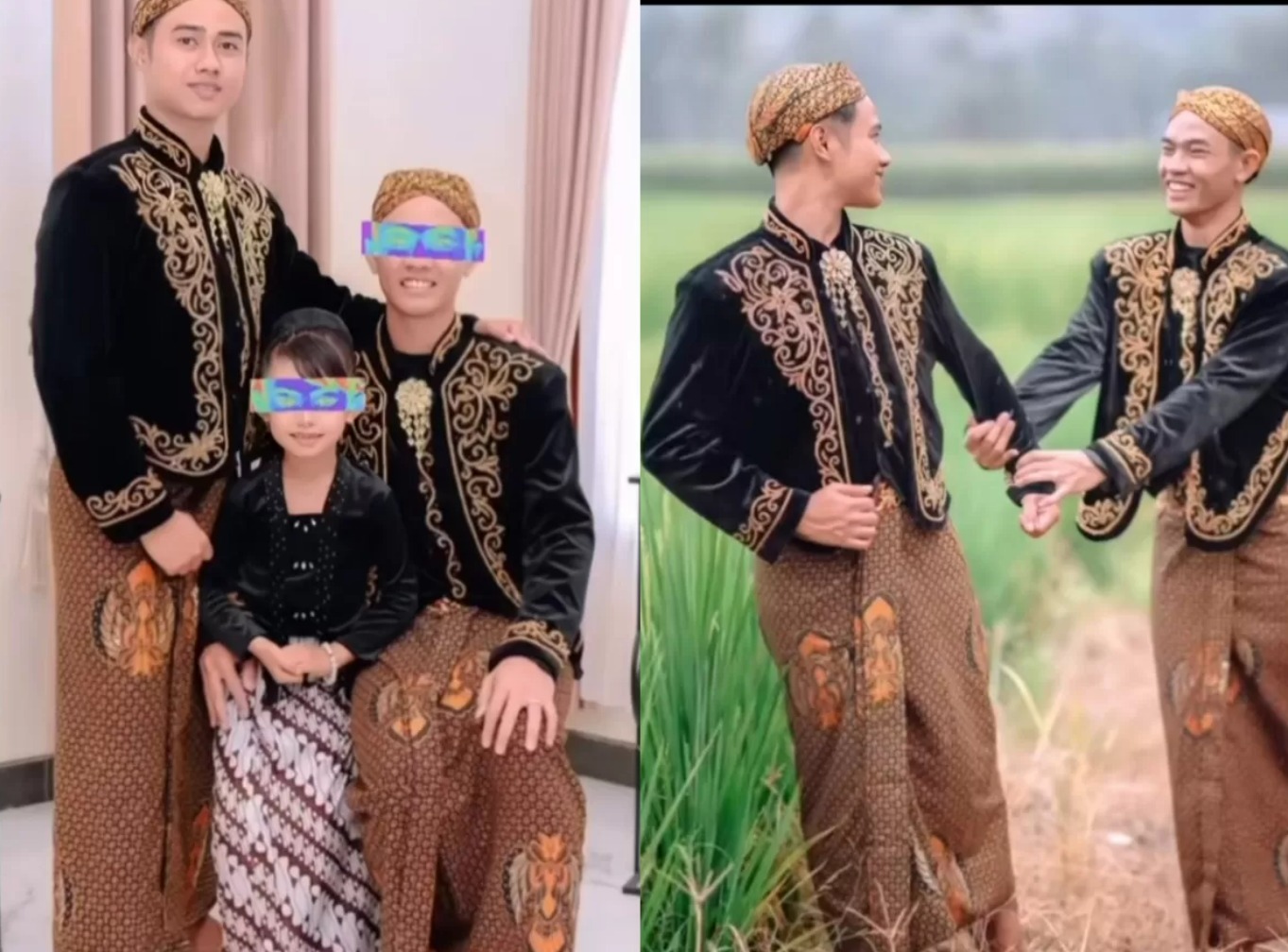 Viral dua pria kenakan pakaian adat Jawa langsungkan pernikahan sejenis. Netizen: Menggelikan.