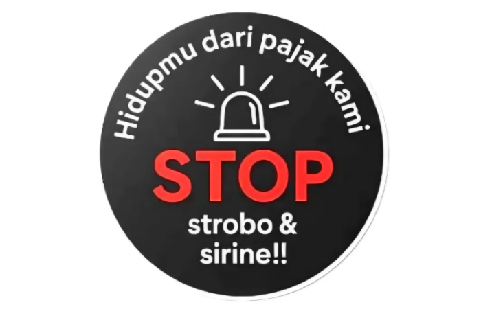 Ilustrasi gerakan di media sosial muncul menentang kesewenangan kendaraan pengguna sirine dan strobo.