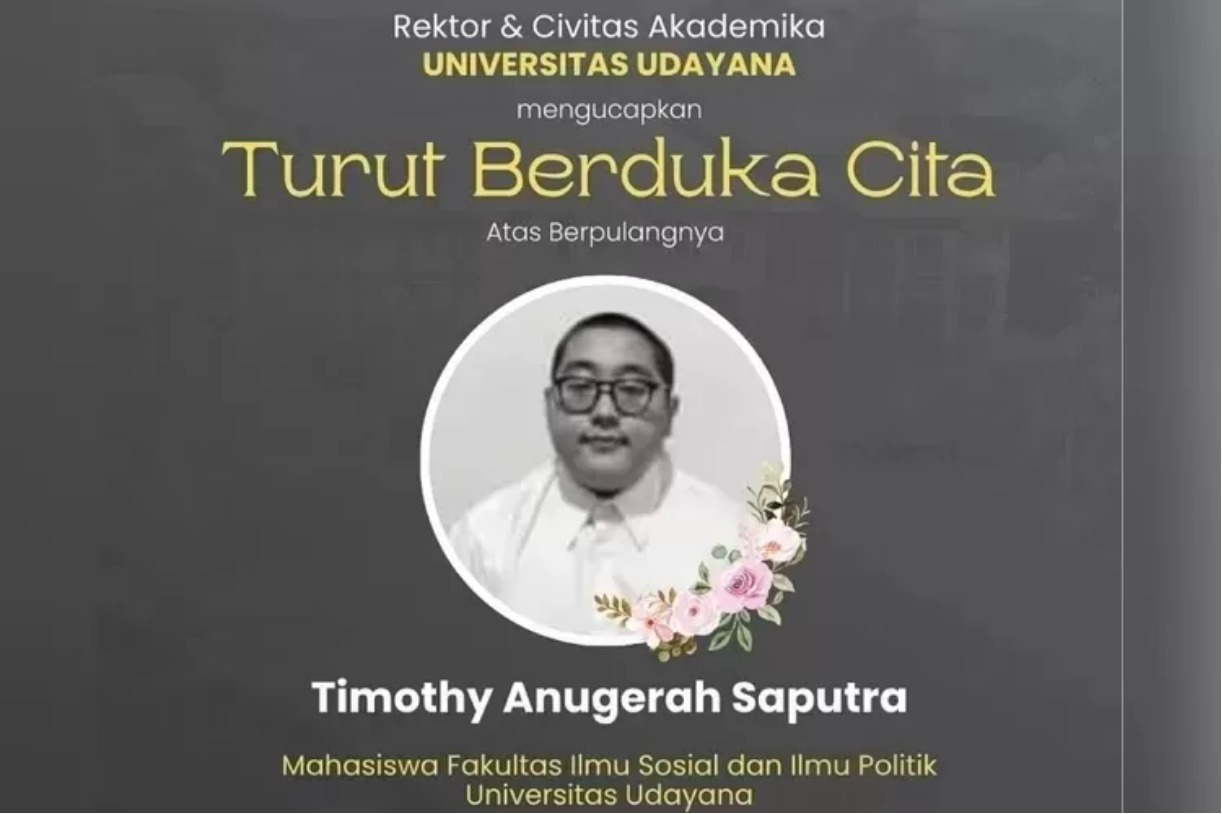 Ucapan belasungkawa ke Timothy Anugerah.