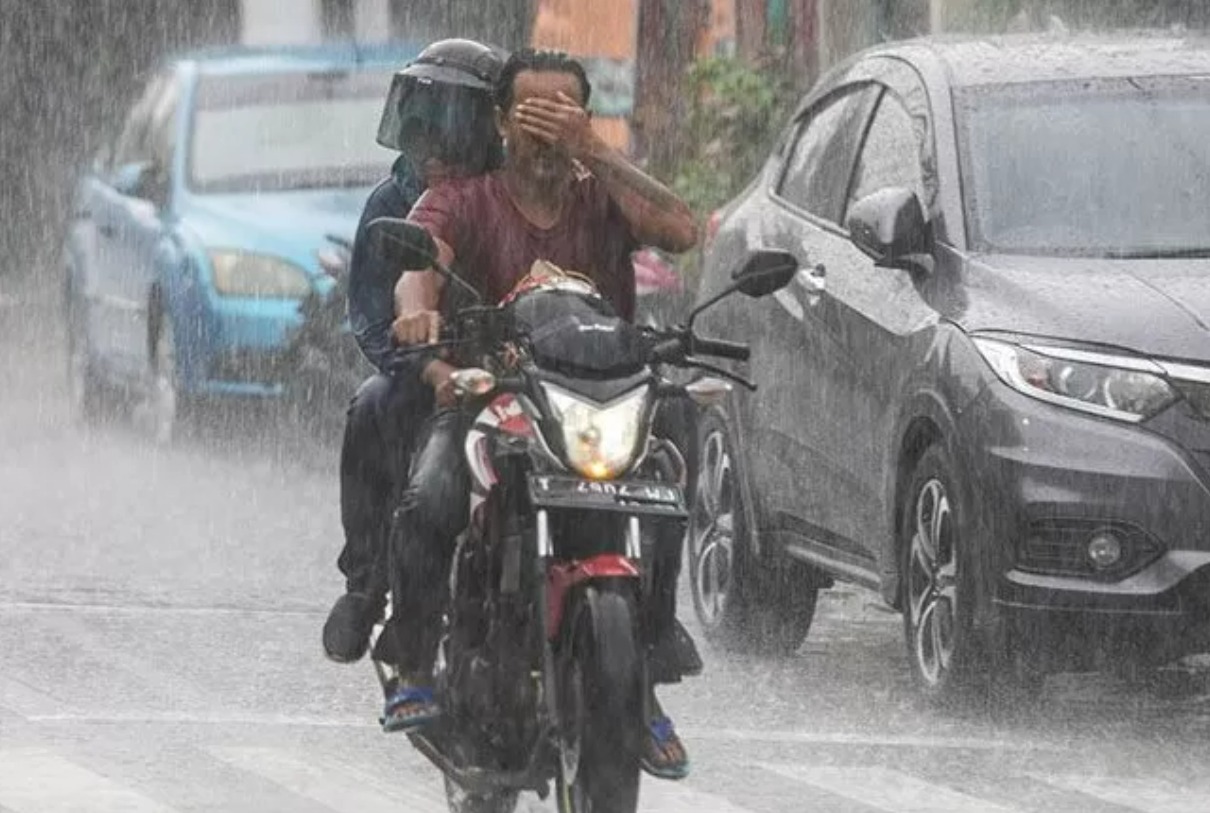 Ilustrasi hujan deras.