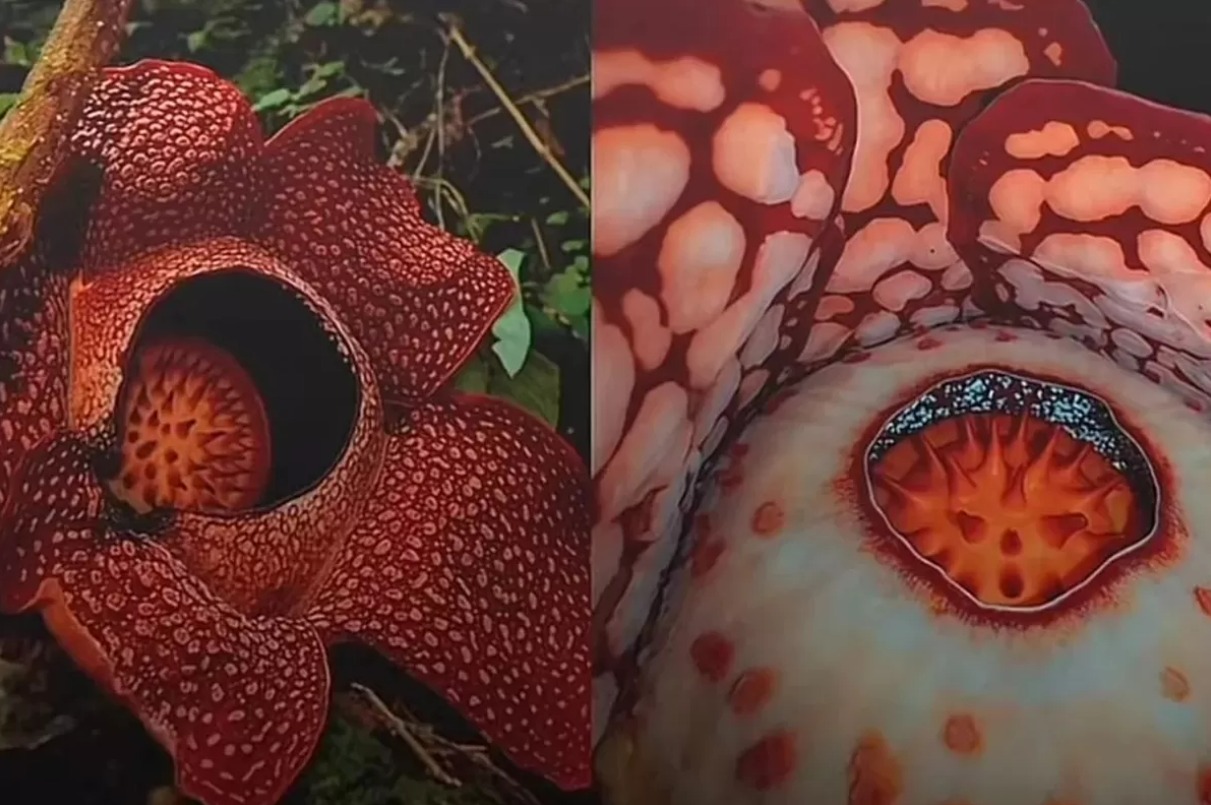 Bunga Rafflesia Hasseltii yang ditemukan di Hutan Sumatera Barat