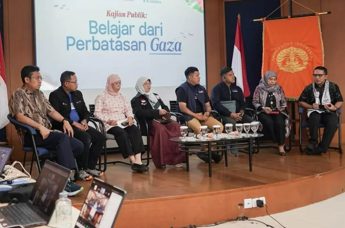 Diskusi Ruang Gelap Bantuan Kemanusiaan di Tengah Gencatan Senjata di FISIP UI.