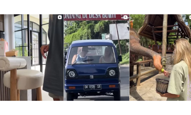 Mobil pikap biru yang pernah ditumpangi Bonnie Blue ikut disita aparat kepolisian (foto tengah). (Instagram: Onlybonnieblue)