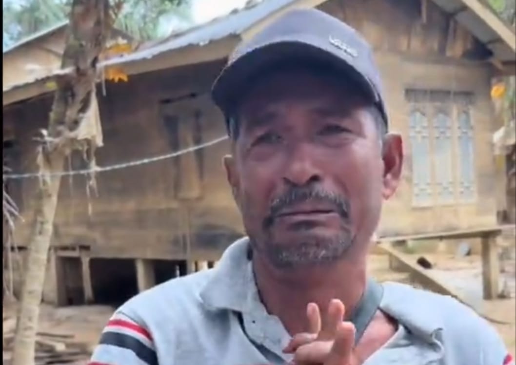 Tangkapan layar seorang warga di Aceh Tamiang yang berharap mendapat bantuan karena terdampak banjir.