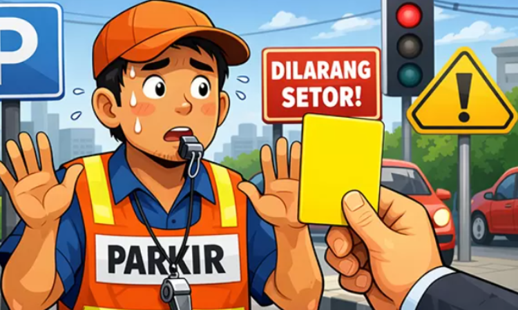 Ilustrasi jukir dapat SP. AI