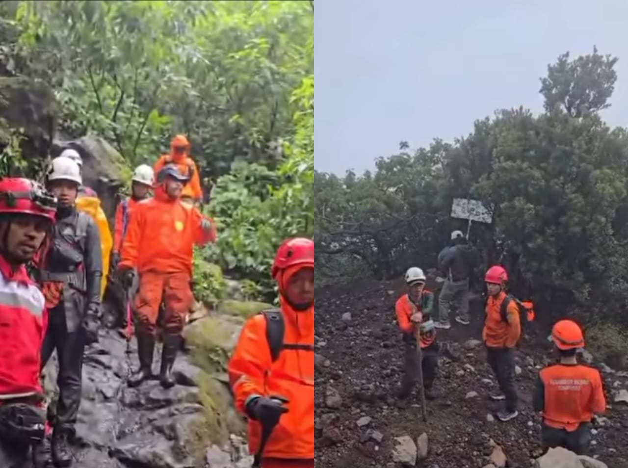 Pencarian pendaki hilang di Gunung Slamet masih terus dilakukan tim gabungan.