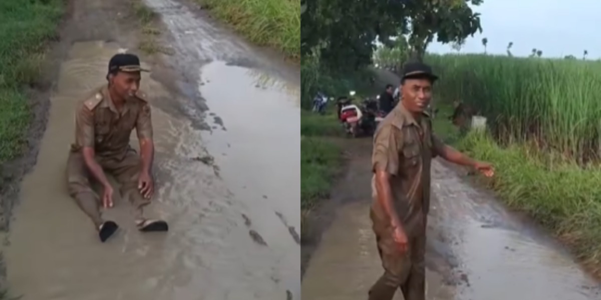 Menyoroti aksi viral di medsos, seorang kepala desa (Kades) di Sragen, Jawa Tengah mandi lumpur sebagai bentuk protes jalan tak kunjung diperbaiki.