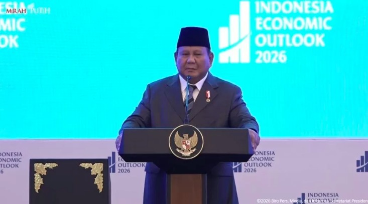 Presiden Prabowo Subianto dalam Indonesia Economic Outlook 2026 di Wisma Danantara Indonesia, Jakarta, Jumat (13/2).
