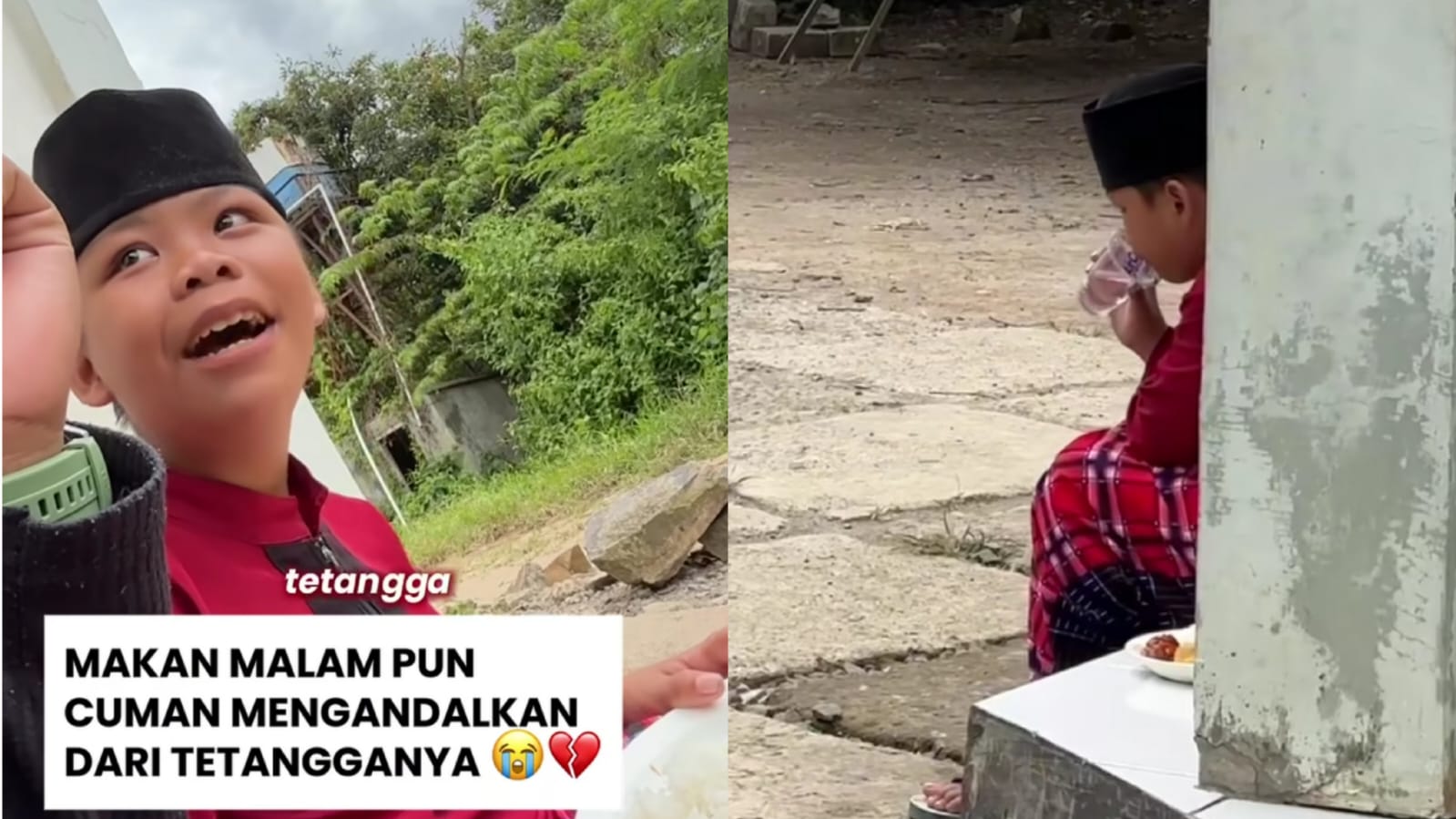 Sebuah video tentang seorang bocah laki-laki yang membawa pulang makanan dari masjid di Majalaya, Bandung, Jawa Barat viral di media sosial.  Dalam video yang diunggah oleh akun Instagram