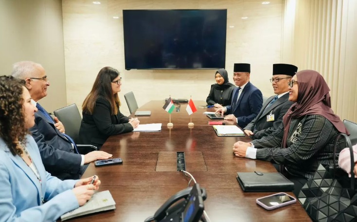 Menlu RI Sugiono melakukan pertemuan bilateral dengan Menteri Luar Negeri dan Ekspatriat Palestina di Jenewa, Swiss. 