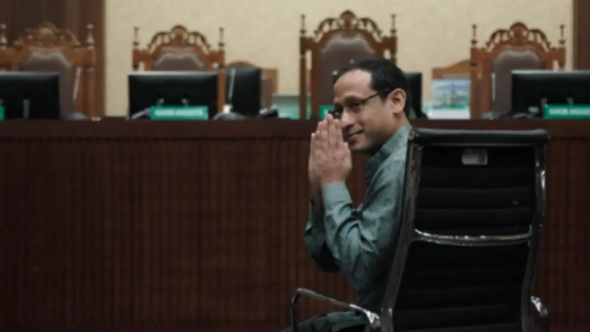 Nadiem Makarim saat menjalani sidang di Jakarta. (Istimewa)