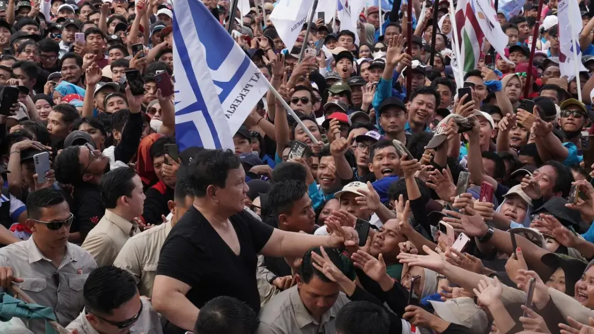 Presiden Prabowo saat menghadiri momen May Day dihadapan para buruh di Jakarta, Jumat (1/5). (Istimewa)