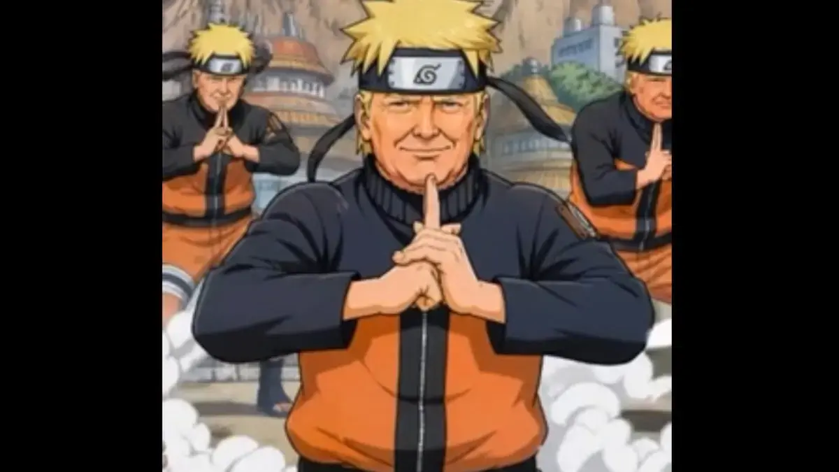 Unggahan Presiden Amerika Serikat Donald Trump di media sosial dengan bergaya ala Naruto. (Donald Trump)