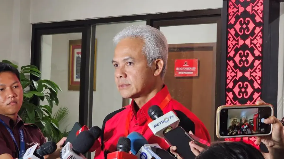 Ketua DPP PDI Perjuangan, Ganjar Pranowo, di Sekolah Partai Lenteng Agung, Jakarta Selatan, Minggu (18/5). (Ridwan/ JawaPos.com)