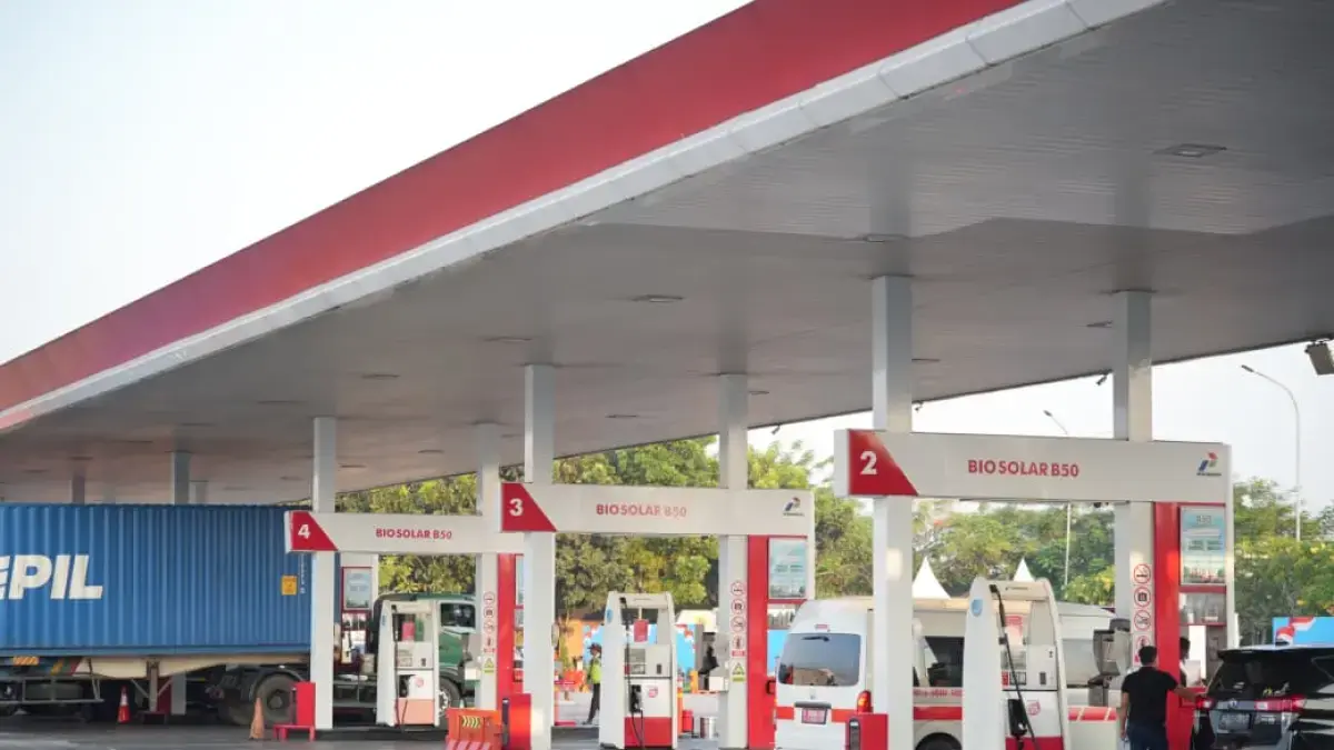 Penampakan BBM B50 mulai dijual di SPBU jaringan rest area. (Jasa Marga)