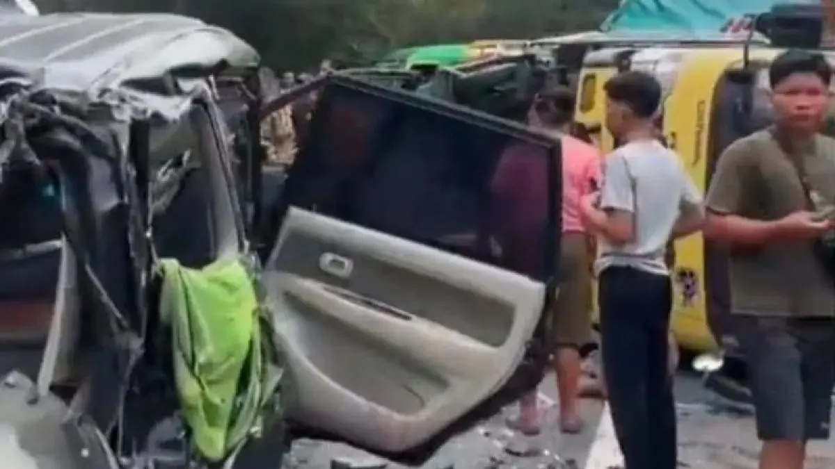 Empat orang tewas dan sedikitnya delapan orang lainnya luka dalam kecelakaan lalu lintas beruntun di Jalan Jamin Ginting, Desa Suka Makmur, Kecamatan Sibolangit, Deli Serdang, Sumatera Utara, Jumat (17/7/2026). ANTARA/HO-Polsek Pancur
