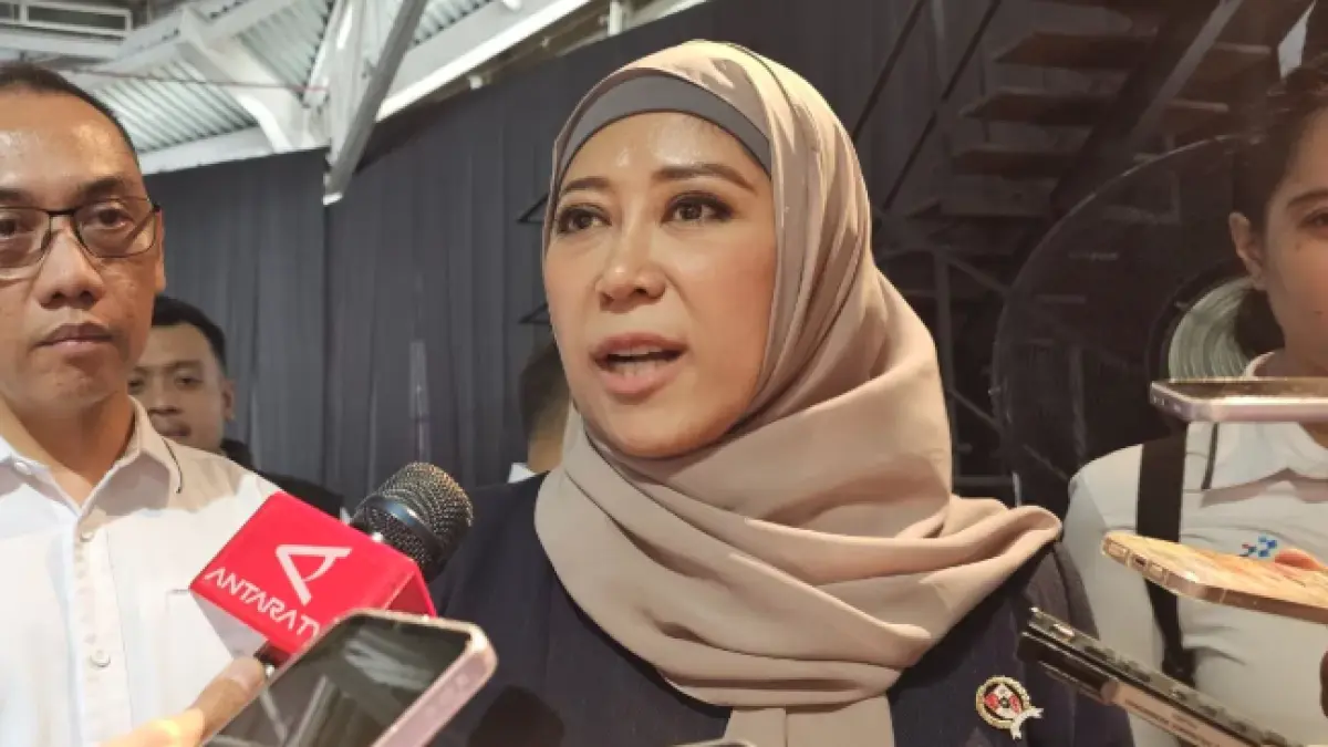 Menteri Komunikasi dan Digital Meutya Hafid di Jakarta, Senin (8/6/2026). (ANTARA/Livia Kristianti)