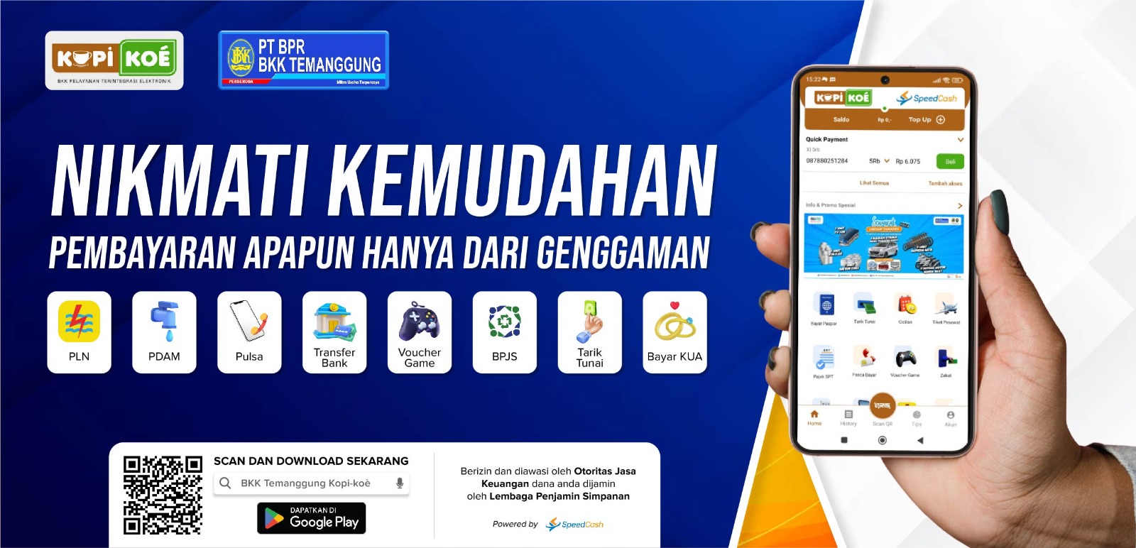 Aplikasi KOPI KOE dan M. Info yang diluncurkan PT BPR BKK Temanggung (Perseroda), Sabtu (7/10/2023) di sela penarikan undian Tamades 2023.