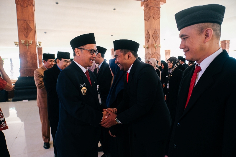 Wali Kota Magelang dr Muchamad Nur Aziz melantik pejabat administrator, pengawas, dan kepala sekolah di Pendopo Pengabdian, Jumat (20/10/2023).