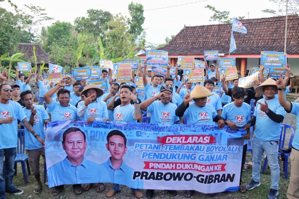 Pasangan Prabowo Subianto-Gibran Rakabuming Raka terus mendapatkan dukungan dari pendukung Ganjar Pranowo di Jawa Tengah. (dok/ikl)
