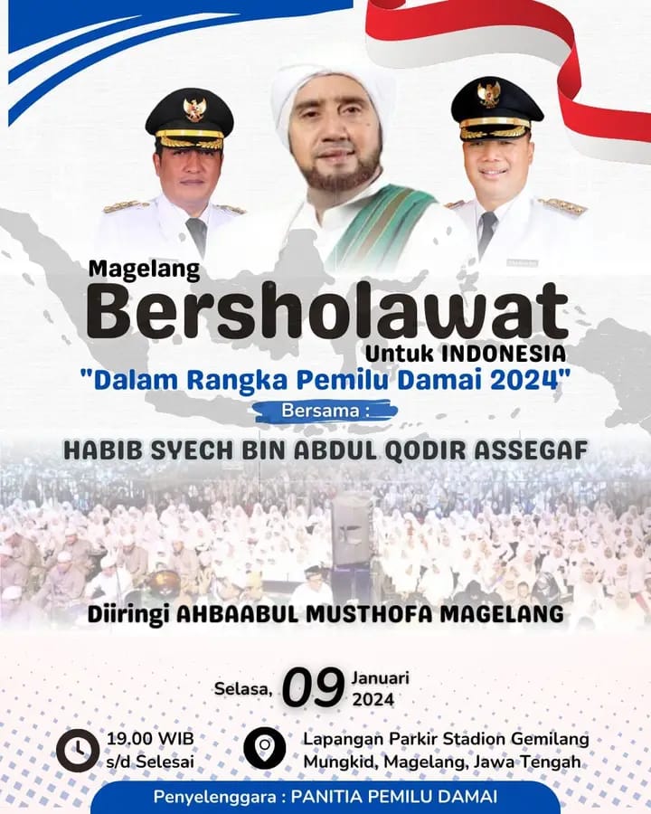 Acara Magelang Bersholawat yang digelar Selasa (9/1/2024) malam ini.