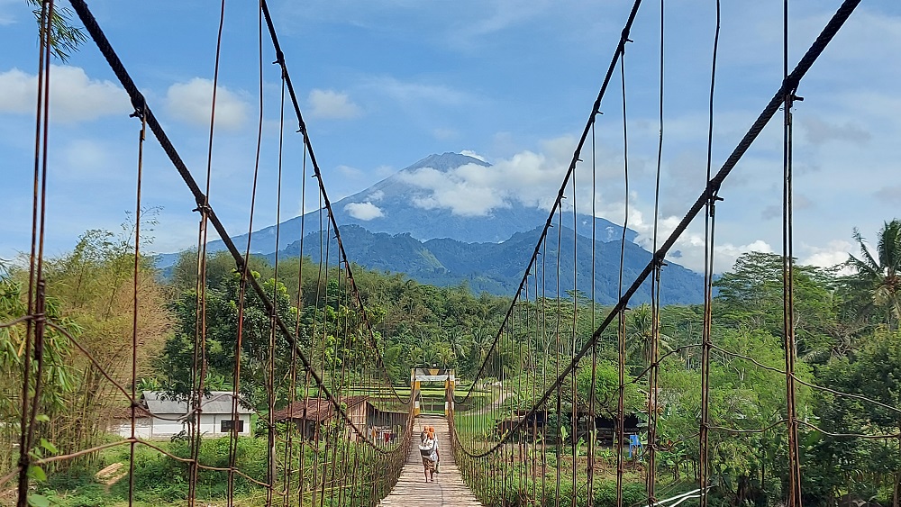 Jembatan gantung Ngembik Magelang Utara yang akan segera dibangun.