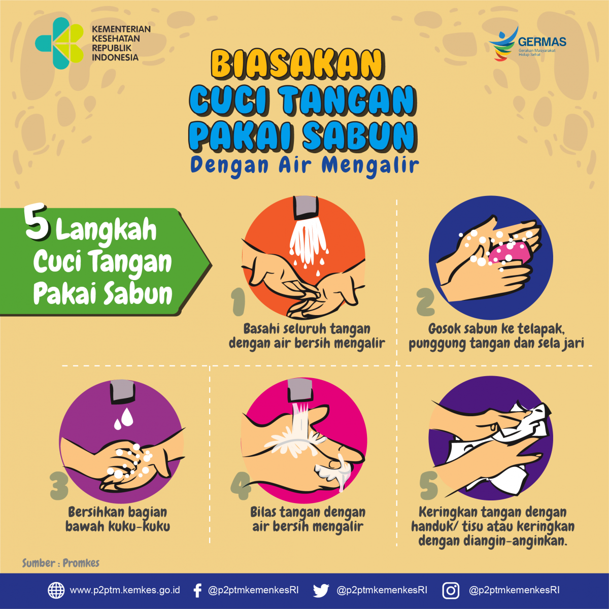 Cuci tangan pakai sabun bisa mencegah cacingan. Karena tangan bersih dari kotoran.
