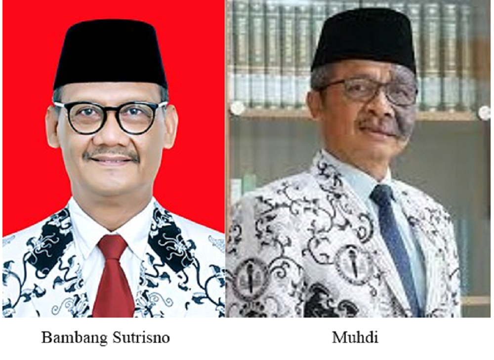 Calon anggota DPD RI Dapil Jawa Tengah, Bambang Sutrisno dan Muhdi yang sama-sama mendapat dukungan kalangan guru.