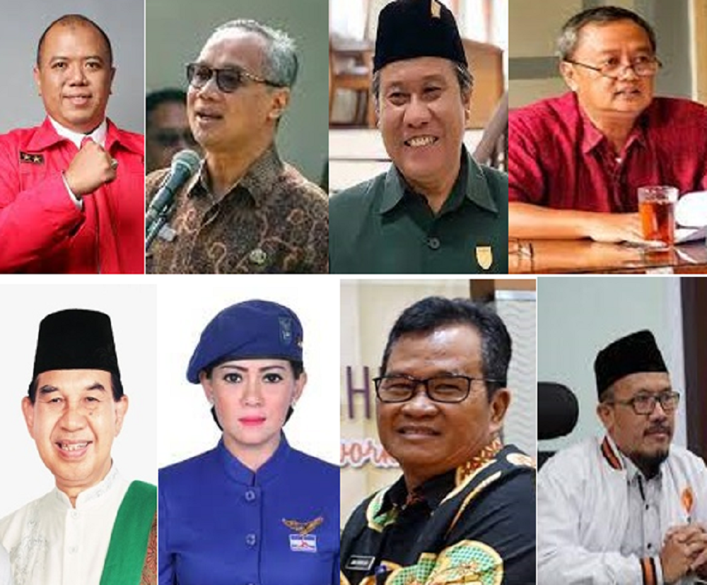 Nama-nama yang santer bakal maju dalam Pilwalkot Magelang 2024. Atas: Marisqa, dr Muchamad Nur Aziz, Budi Prayitno, dr Sri Harso. Bawah: Kiai M Mansyur, Dian Mega Aryani, Joko Budiyono, Arifin Mustofa